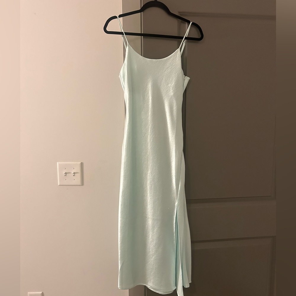 Light Blue/Mint Metallic Formal/Cocktail Gown